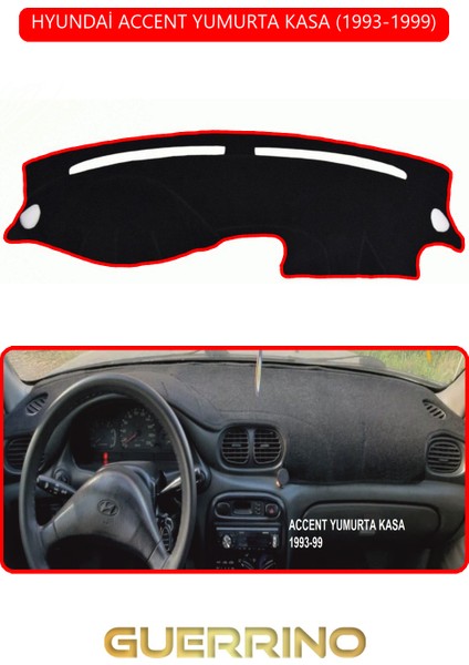 Hyundai Accent Yumurta Kasa 1993-1999TORPİDO Koruma Halısı Kırmızı Kenar
