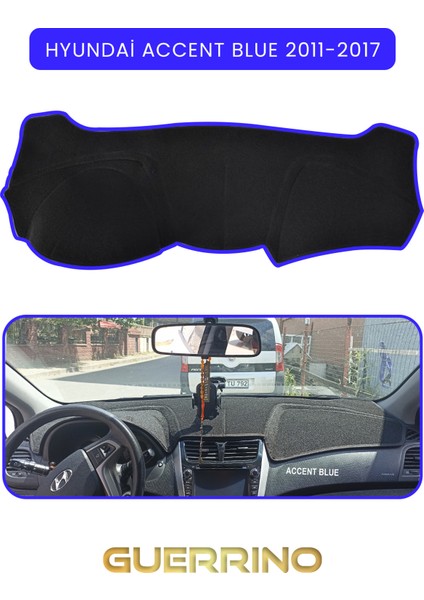 Hyundai Accent Blue 2011-2017TORPİDO Koruma Halısı Mavi Kenar