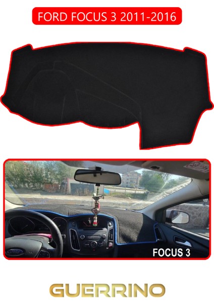 Ford Focus 3 (2011-2016)TORPİDO Koruma Halısı Kırmızı Kenar