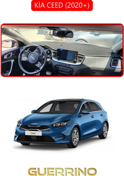 Kia Ceed 2020+TORPİDO Koruma Halısı Kırmızı Kenar