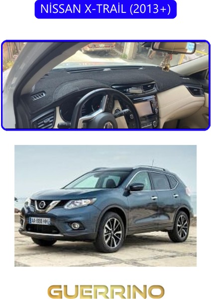 Nissan X-Trail 2013+TORPİDO Koruma Halısı Mavi Kenar