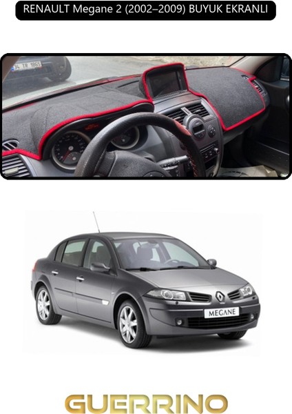 Renault Megane 2 (2002–2009) Buyuk Ekranlıtorpido Koruma Halısı Siyah Kenar