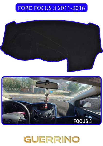 Ford Focus 3 (2011-2016)TORPİDO Koruma Halısı Mavi Kenar
