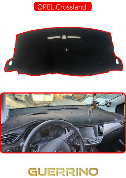 Opel Crossland Torpido Koruma Halısı Kırmızı Kenar