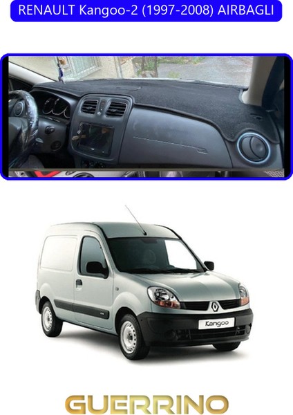 Renault Kangoo-2 (1997-2008) Aırbaglıtorpido Koruma Halısı Mavi Kenar