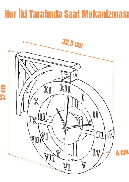 Modern Çift Taraflı Dairesel Siyah Metal Duvar Saati, Şık ve Fonksiyonel Tasarım fırsatları