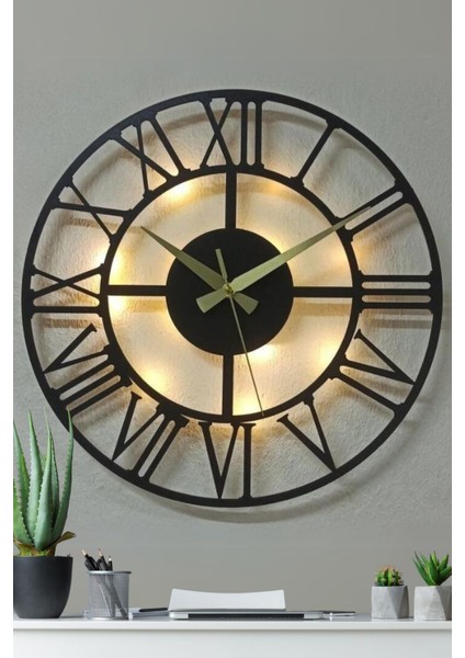 Modern Siyah Roma Rakamlı Duvar Saati, Şık ve Zarif Dekorasyon Unsuru