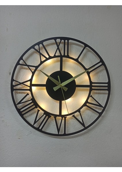 Modern Siyah Roma Rakamlı Duvar Saati, Şık ve Zarif Dekorasyon Unsuru