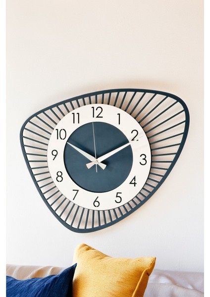 Modern Antrasit Gri Ahşap Duvar Saati 48 Cm, Şık ve Zarif Tasarım indirimleri