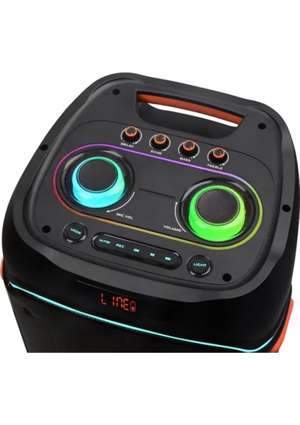 Pazaraza NDR-1810 Bluetooth Hopralör Radyolu LED Işıklı 100RMS Ses Canavarı