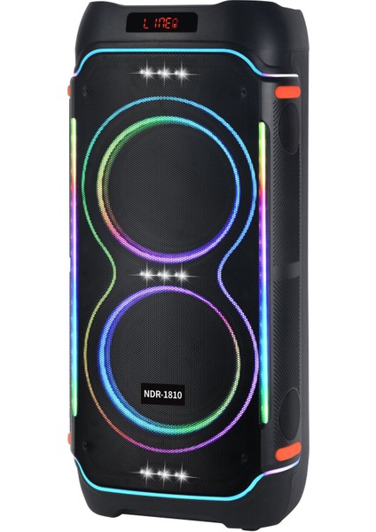Pazaraza NDR-1810 Bluetooth Hopralör Radyolu LED Işıklı 100RMS Ses Canavarı