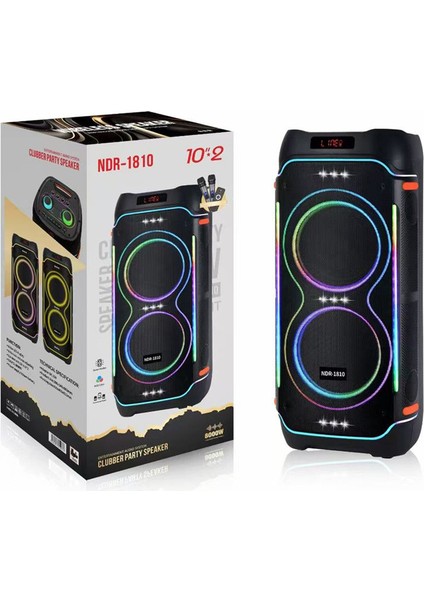 Pazaraza NDR-1810 Bluetooth Hopralör Radyolu LED Işıklı 100RMS Ses Canavarı