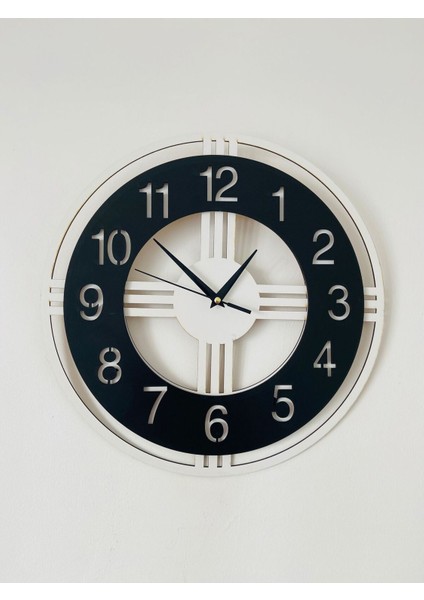 Modern ve Sade Ahşap Duvar Saati, Siyah ve Beyaz Renk Seçenekleriyle