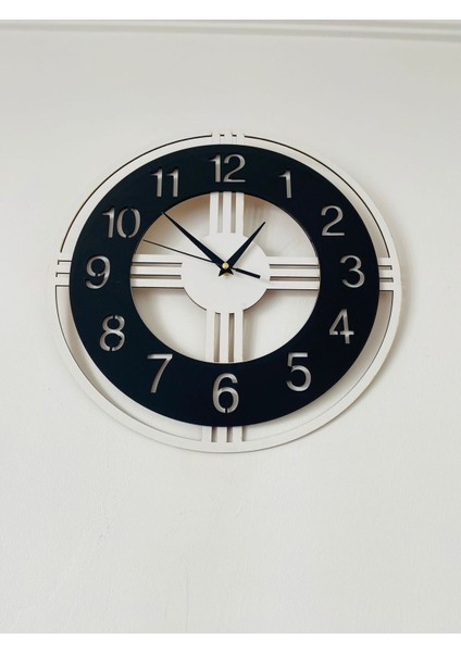 Modern ve Sade Ahşap Duvar Saati, Siyah ve Beyaz Renk Seçenekleriyle fırsatları