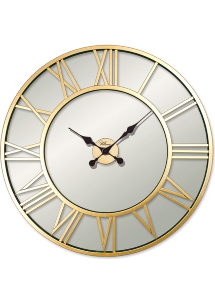 Altın Renk Ferforje Duvar Saati, 76 Cm, Şık ve Estetik Tasarım