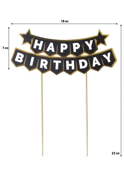 Siyah Happy Birthday Plastik Pasta Süsü Iyi Ki Doğdun Pasta Üstü Parlak Akrilik Yazı fiyatları