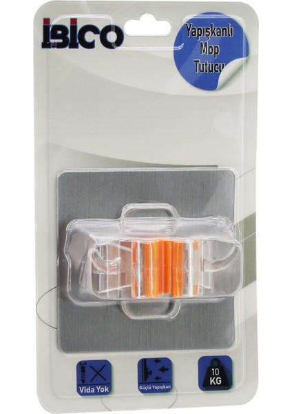 2in1 Mika Kristal Mop Sap Tutucu - Askı Yapışkanlı Montaj=pvc Plaka 10KG. Taşıma