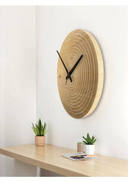 Minimalist Masif Ağaç Doğal Saat, Krem Renkli, Şık ve Zarif Tasarım modelleri