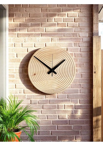 Minimalist Masif Ağaç Doğal Saat, Krem Renkli, Şık ve Zarif Tasarım fırsatları