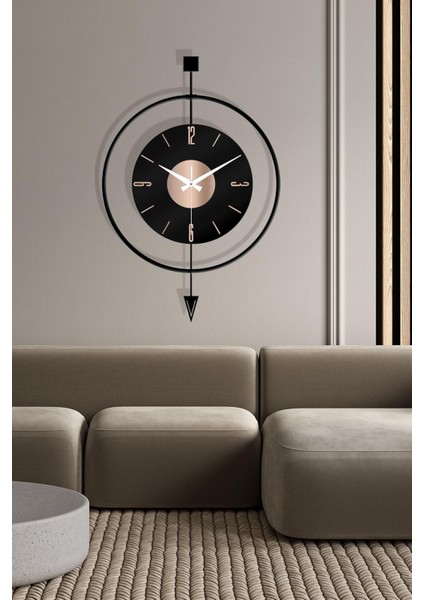 Modern Şeffaf Duvar Saati, Skandinav Tarz, 48X72 Cm, Siyah-Bronz Renkli modelleri