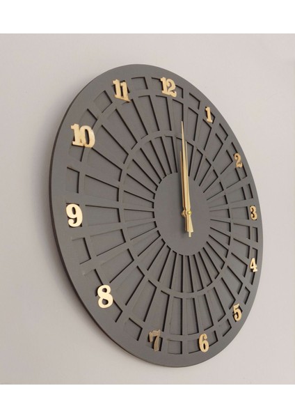 Gri Ahşap Dekoratif Sessiz Mekanizmalı Duvar Saati modelleri