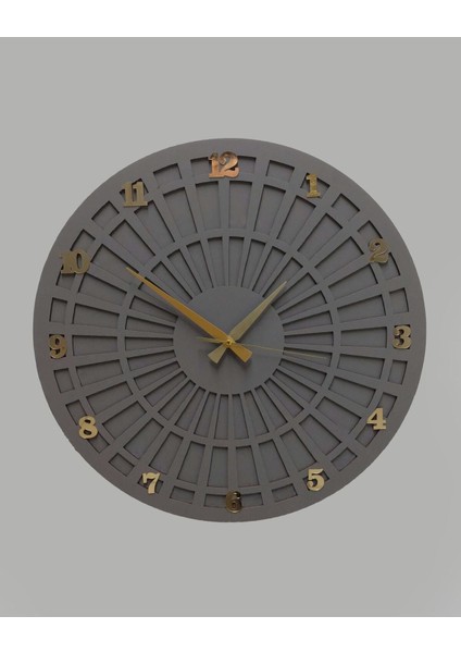 Gri Ahşap Dekoratif Sessiz Mekanizmalı Duvar Saati fırsatları
