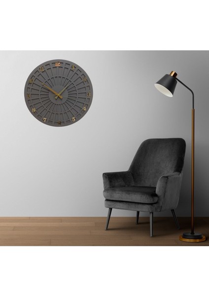 Gri Ahşap Dekoratif Sessiz Mekanizmalı Duvar Saati indirimleri