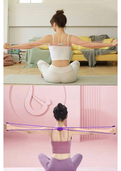 1 Adet Fitness Spor Aletleri Pilates Egzersiz Bandı Direnç Lastiği Spor Outdoor Plates