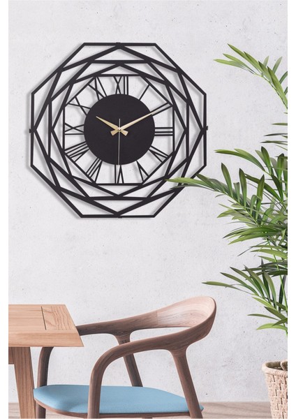 Modern 50CM Siyah Metal Duvar Saati, Sessiz Mekanizma fiyatları
