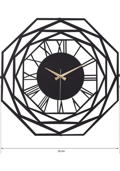Modern 50CM Siyah Metal Duvar Saati, Sessiz Mekanizma indirimleri