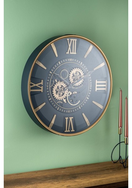 59 cm Çarklı Duvar Saati, Şık ve Modern Tasarım, Evinizin Vazgeçilmezi