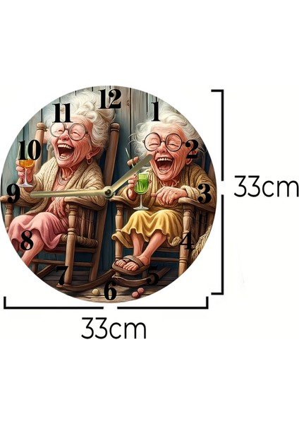 Sessiz Yuvarlak Ahşap Duvar Saati, 3D ve 2d Görünümlü, Kuvars Hareketli, Şık Tasarım