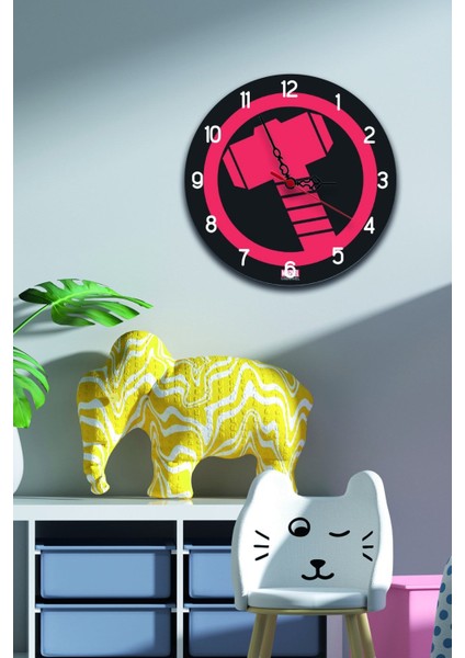 Çocuk Odası Renkli Uv Baskılı Sessiz Duvar Saati No:1