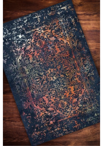 Siyah Turuncu Eskitme Halı Dijital Baskılı Dokuma Kaymaz Tabanlı Yıkanabilir Antialerjik Ofis Halısı modelleri