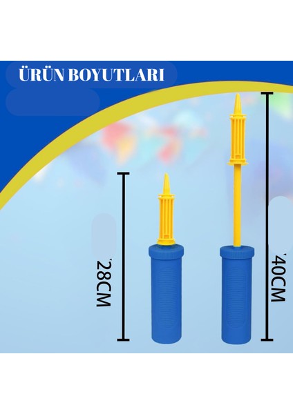 Renkli Balon Şişirme Pompası 1 Adet Pratik ve Hızlı El Pompası Çift Taraflı Şişirme