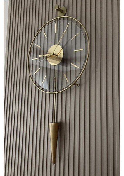 Modern Metal Cam Duvar Saati 37X85, Şık ve Zarif Dekorasyon Parçası fırsatları