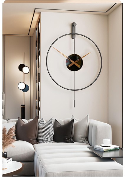Modern 60 cm Siyah Sarkaçlı Metal Duvar Saati, Şık ve Kullanışlı Dekoratif Tasarım modelleri