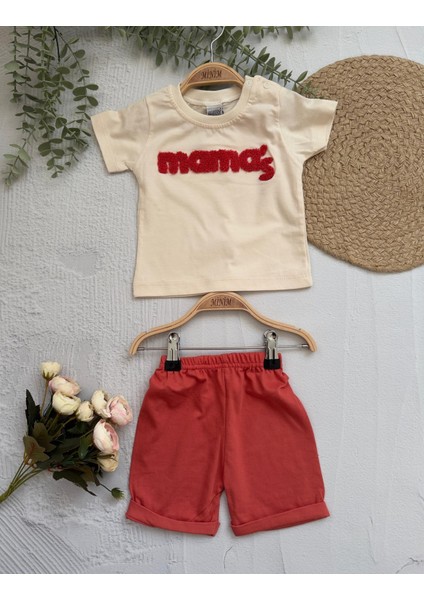 Kısa Kollu Mama's Işlemeli Ünisex Çocuk Takımı fiyatları