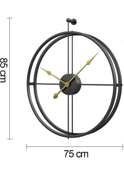 Modern Siyah Ispanyol Tarzı Duvar Saati 75X85 cm