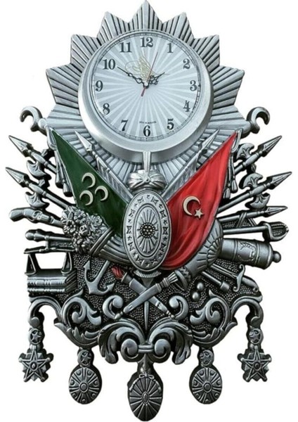 Osmanlı Armalı Duvar Saati Seti, Altın, Bakır ve Gümüş Renkli Tasarım fiyatları