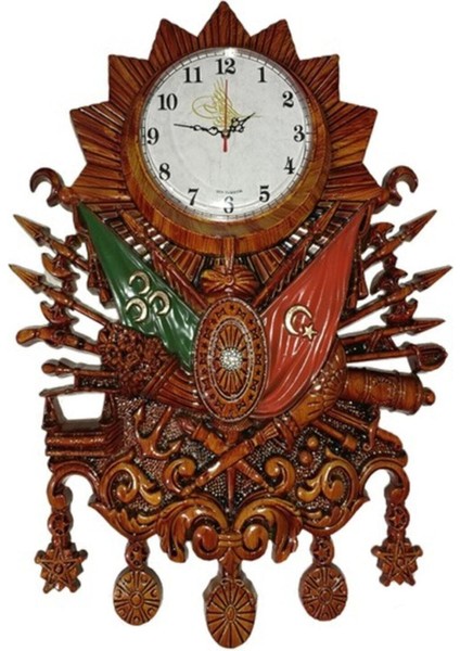 Osmanlı Armalı Duvar Saati Seti, Altın, Bakır ve Gümüş Renkli Tasarım modelleri