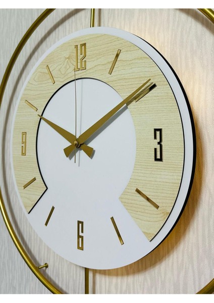 50X70 cm Metal ve Ahşap Şık Duvar Saati, Işığın Zarif Uyumu modelleri