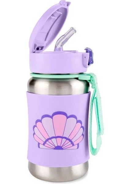 Skip Hop Zoo Pipetli Paslanmaz Çelik Suluk 350 ml Deniz Kabuğu