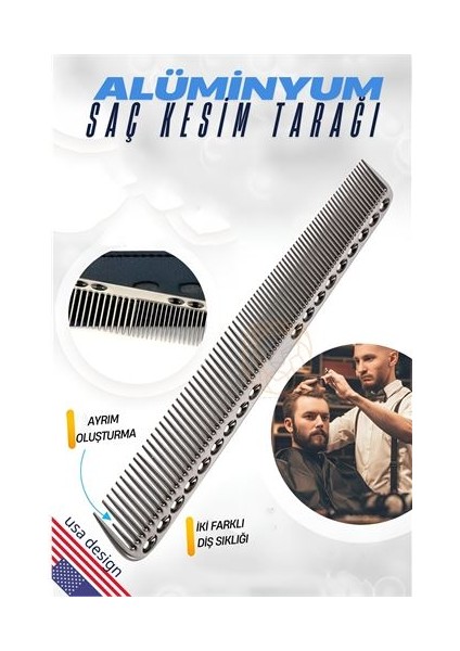 Alüminyum Saç Kesim Tarağı Saç Şekillendirme Düzeltme Tarağı Gri