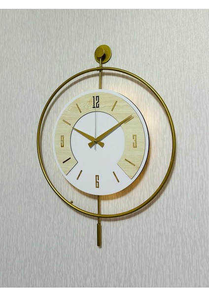 50X70 cm Metal ve Ahşap Şık Duvar Saati, Işığın Zarif Uyumu fırsatları