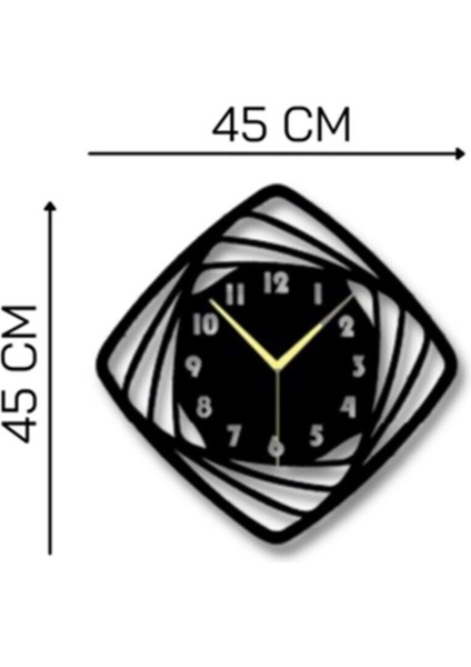 Siyah Ahşap Hipnoz Duvar Saati 45X45 Cm, Şık ve Modern Duvar Dekoru fırsatları