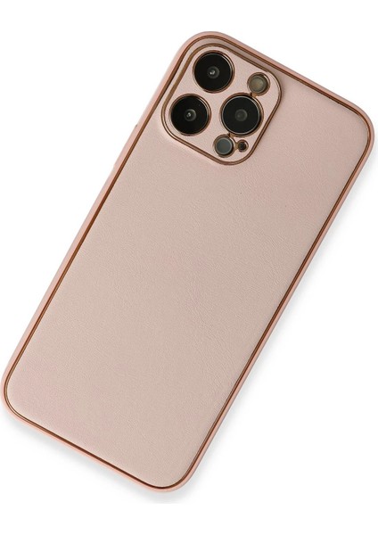 iPhone 13 Pro Kılıf Coco Deri Silikon Kapak - Pembe