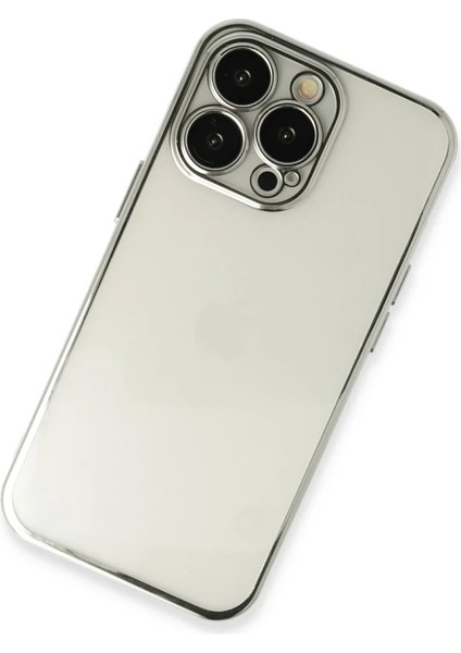iPhone 13 Pro Max Kılıf Razer Lensli Silikon - Gümüş