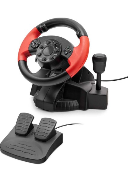 Büro Ev Ofis Oyun Konsolu Için 200° Uyumlu Siyah Oyuncu Direksiyon Seti