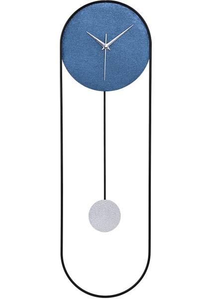 El Boyama Modern Dekoratif Duvar Saati, Siyah ve Mavi-Metal Gri Renk Seçenekleri modelleri